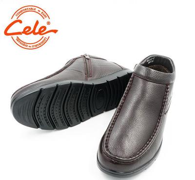 【2016秋冬季 新款保障牛皮棉皮鞋 廠家直銷純色圓頭保暖】價格_廠家_圖片
